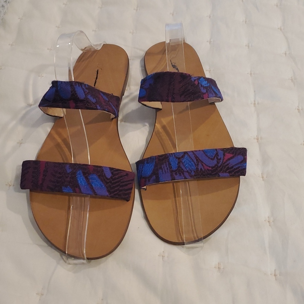 J.Crew Malta fabric  Flat Sandals - Size 9